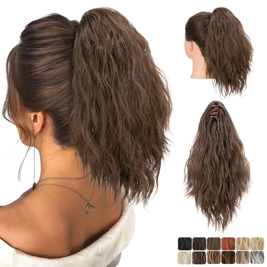 SARLA Haarteil Clip-in-Pferdeschwanz, synthetisch, blond braun, lockig - Bild 2