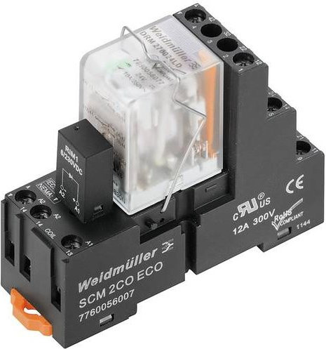 Weidmüller DRMKIT 24VAC 2CO LD Koppelrelais 24 V/AC 10A 2 Wechsler Schwarz 10 Stück - Bild 1