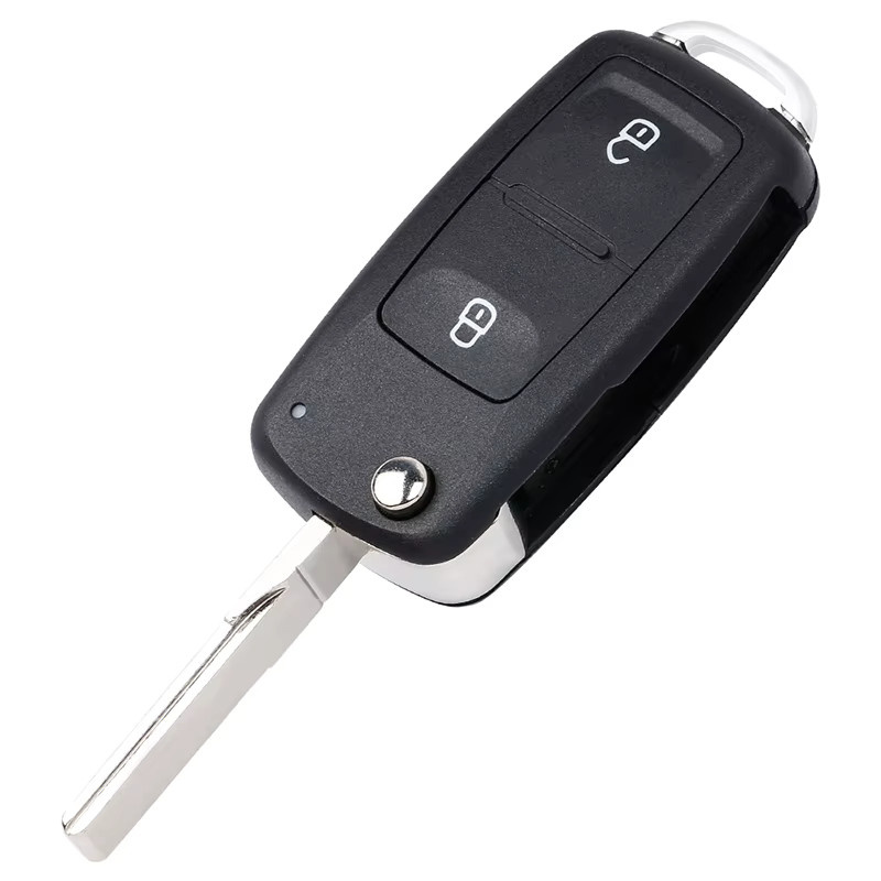 KEYECU Klappbarer Fernbedienungsschlüssel mit ID48 Chip für Volkswagen Amarok und Transporter, Farbe: Schwarz, 315MHz/433MHz - Bild 2