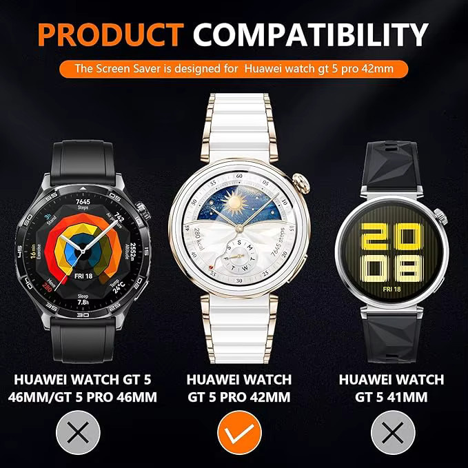 Displayschutzglas Huawei Watch GT5 Pro, transparent, Unisex - Bild 4