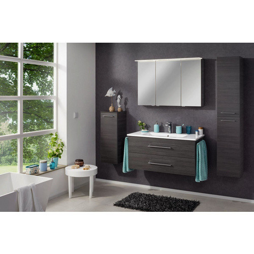 Fackelmann Bad-Hochschrank b.perfekt in Eiche Dunkelbraun mit Soft-Close-Türen, B/T/H: 30 x 31,8 x 160 cm - Bild 3