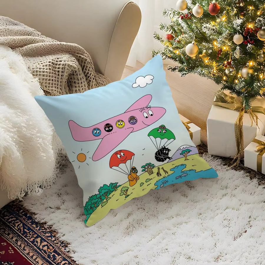 Barbapapa Kissenbezug aus weichem Plüschstoff in Multicolor, doppelseitig bedruckt - Bild 3