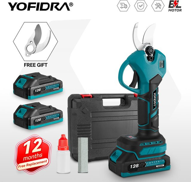 YOFIDRA Bürstenlose elektrische Astschere kabellos mit 30mm Schnittkapazität, kompatibel mit Makita 18V LXT Akku, ideal für Obstbäume und Bonsai - Bild 1