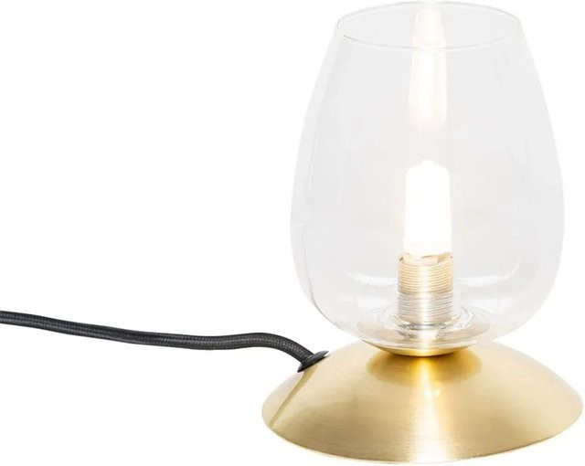 QAZQA Klassische Tischlampe Elien in Gold mit transparentem Glas - Bild 1