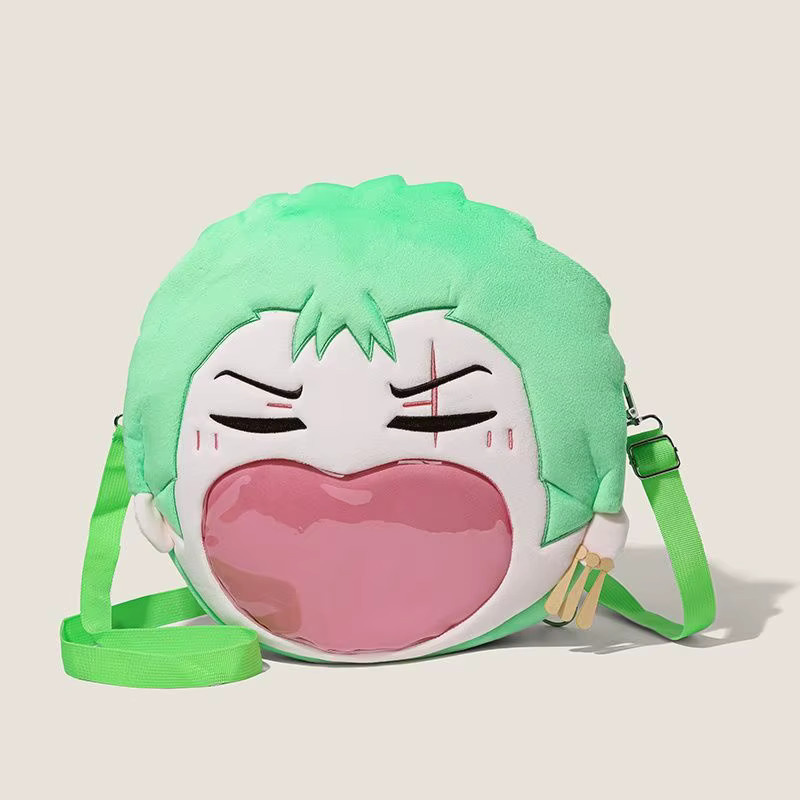Bandai One Piece Zoro Cos Umhängetasche Plüsch Big Mouth Rucksack, Transparent Itabag - Bild 2