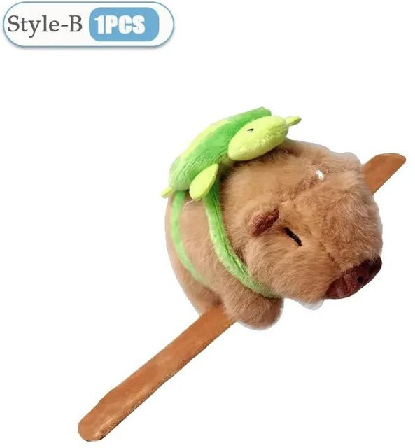 Yiran toy Capybara Tier Klatsch Schnapp Wickel Armband, Plüsch Stofftier, Braun - Bild 1