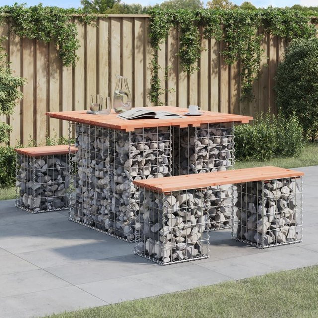 Vidaxl Gartenbank aus Lärchenholz und Metall in Braun, B/T/H: 100 x 102 x 72 cm - Bild 1