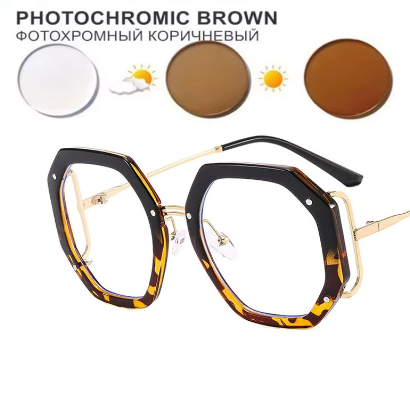 OLOEY Korrektionsbrille, hexagonal, Vollrand, braun, Anti-Blaulicht - Bild 2
