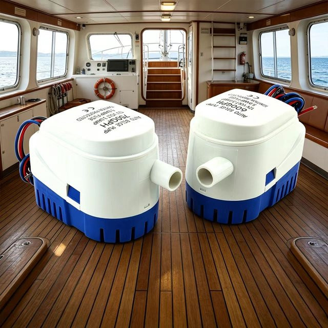 AICANTEK Automatische Tauchbilgenpumpe für Boote und Hausboote, elektrische Marine-Wasserpumpe, 12V/24V DC, Weiß - Bild 1
