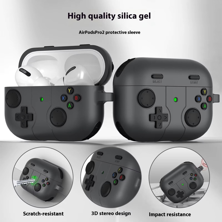 Silikon Schutzhülle im Spielkonsole Design für Apple AirPods Pro 3, Pro 2 und AirPods 4 in Grün - Bild 4