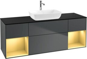 V&B Waschtischunterschrank Finion mit Wandbeleuchtung, Breite: 160 cm, Tiefe: 50,1 cm, Höhe: 50,1 cm, lackiert - Bild 1