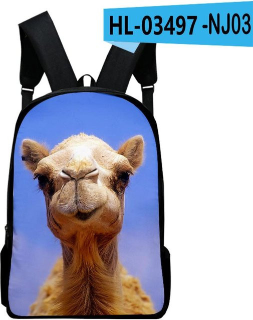Wasserdichter 3D-Druck Rucksack mit Wüstentiere-Motiv von Fancy Style Studio für Schüler und Kinder in Mehrfarbig - Bild 1