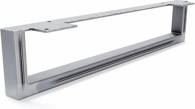 HEVVA Möbelbein GRAZ aus Rohstahl in Silber Matt, Höhe: 10 cm, Tiefe: 50 cm - Bild 1