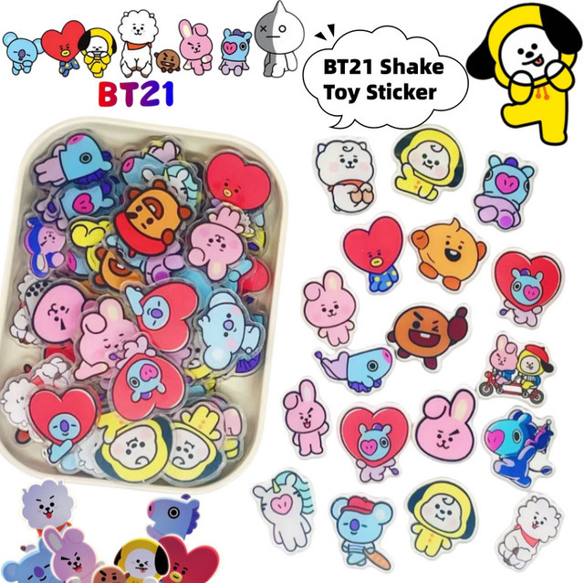 LINE FRIENDS BT21 Chimmy Koya Shooky Tata Cooky, Acryl-Patch, Bunt / Mehrfarbig - Bild 1