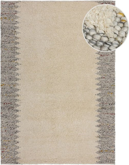 Flair Rugs Wollteppich Minerals Border in Beige und Multicolour, modern, B x T: 160 x 230 cm - Bild 1