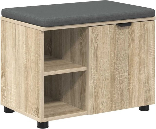 vidaXL Flurbank mit Kissen und Schuhregal in Sonoma-Eiche, B/T/H: 60 x 38 x 46 cm - Bild 1