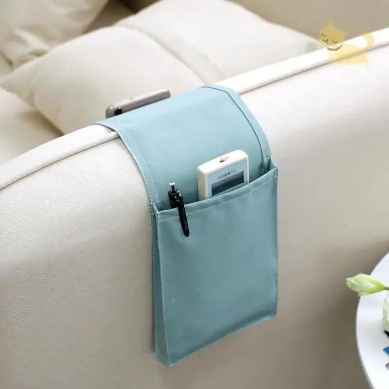 Aufbewahrungstasche aus Baumwollleinen von Household Supplies als Organizer für Nachttisch, Bett oder Sofa in verschiedenen Farben - Bild 1