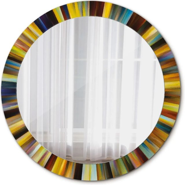 Tulup Runder Spiegel Bunte Strahlen Multicolor Durchmesser: 80 cm - Bild 1