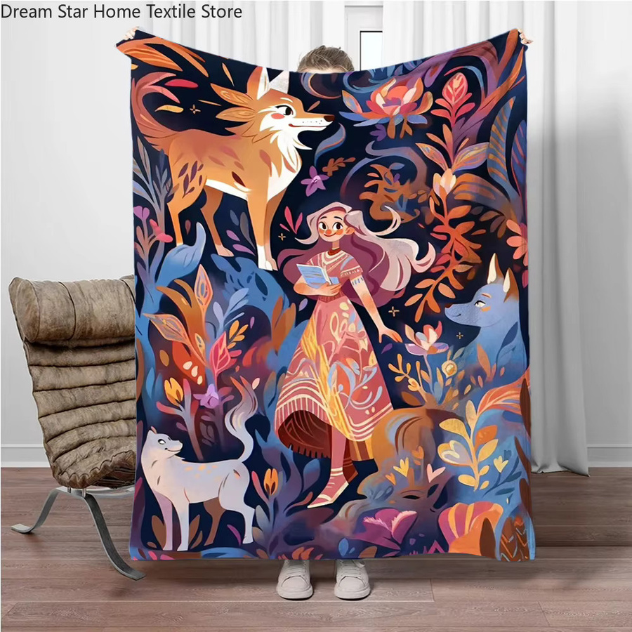 Potdemiel Flanelldecke Die Schöne und das Biest Schneewittchen, weiche Überwurfdecke in Multicolour - Bild 1