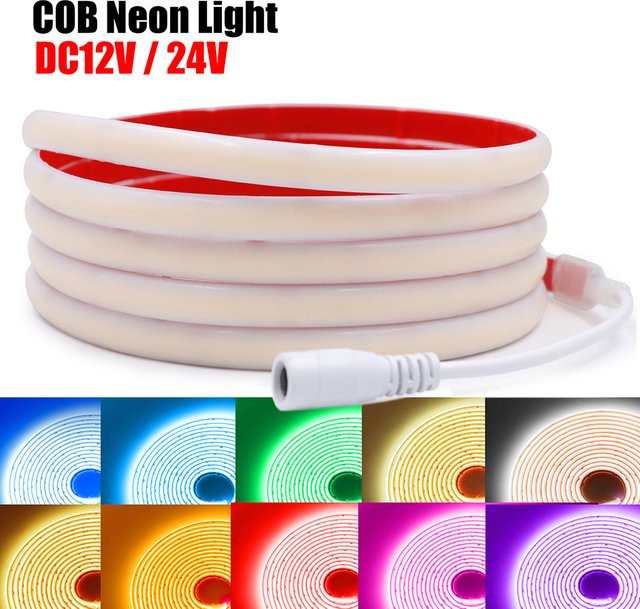 RAZEND COB LED Neon Streifen Licht IP68 wasserdicht mit DC Stecker, flexibles Silikon Rohr Band mit 320 LEDs, 12V, RA90 - Bild 1