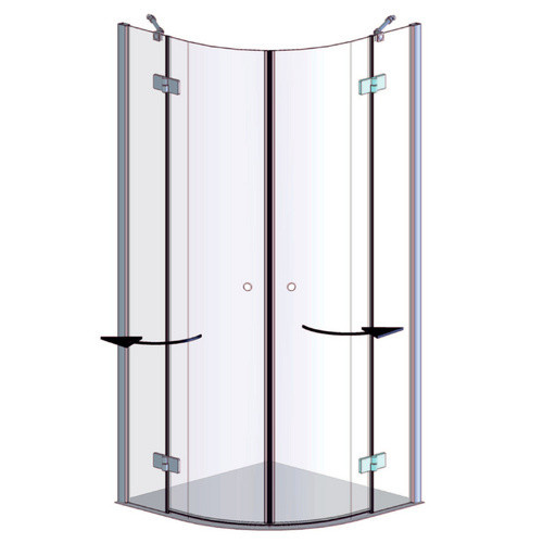 GEO Runddusche in edelsilber mit 6 mm Glasstärke, Höhe: 195 cm - Bild 2