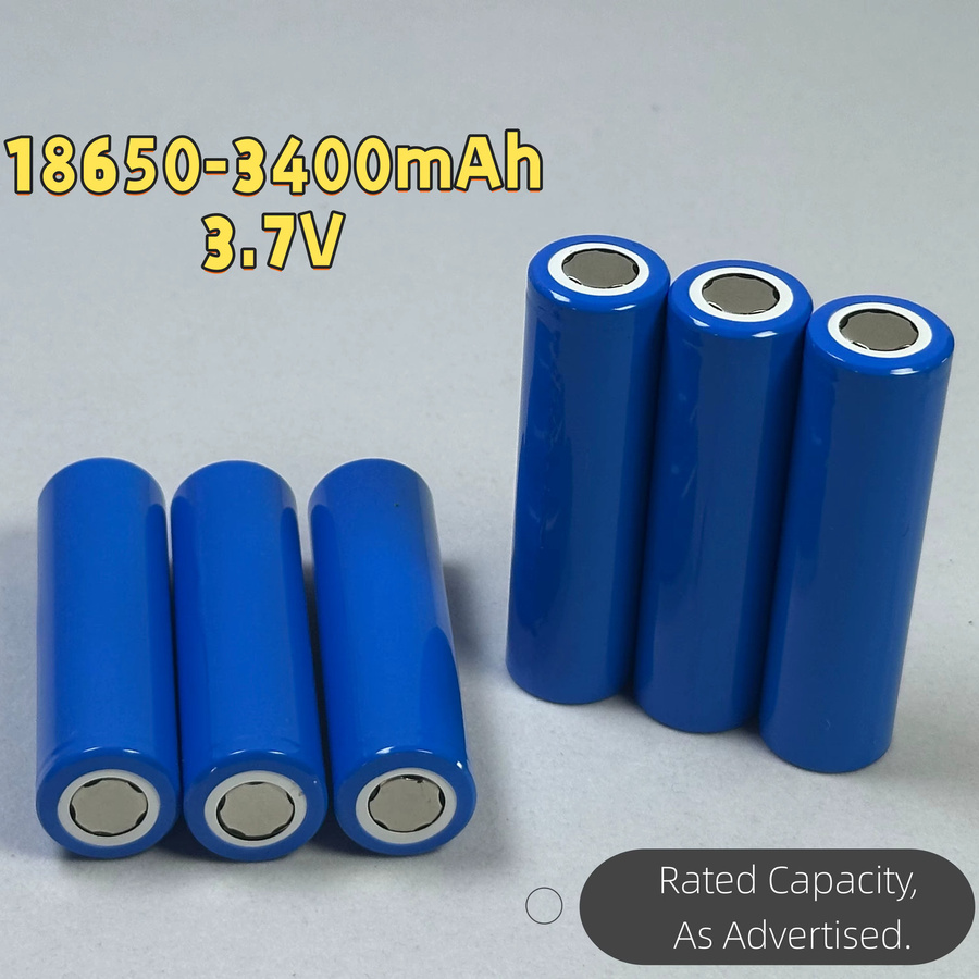 Lerp 18650 Akku-Set mit Dual-Ladegerät, 2er-Pack 3400mAh Flat Top, ungeschützte Hochleistungsbatterien in Blau - Bild 3