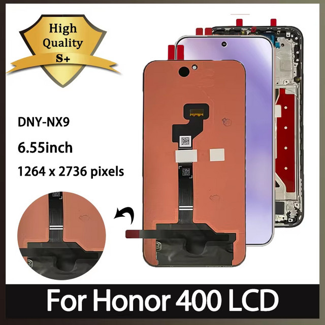 Honor 400 Ersatzdisplay mit 6.55 Zoll AMOLED Touch Digitizer in Schwarz - Bild 1