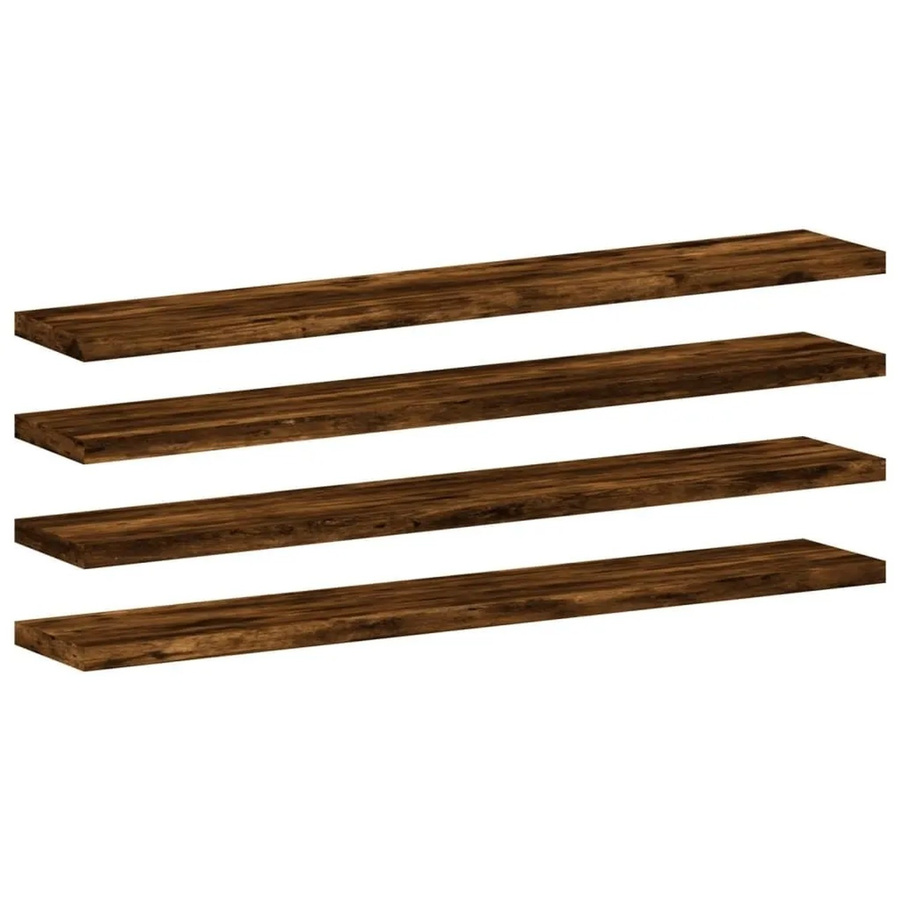 vidaXL Wandregale 4er Set aus Holzwerkstoff in Räuchereiche, B: 60 cm, T: 10 cm, H: 1,5 cm - Bild 2