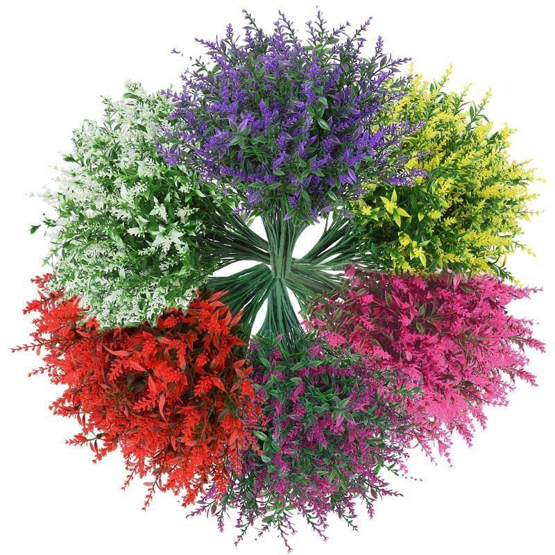 8 Bündel künstlicher Lavendel in Lila von yuyongzhi, wetterfeste Kunstblumen für Garten und Veranda, Höhe: 35 cm - Bild 2
