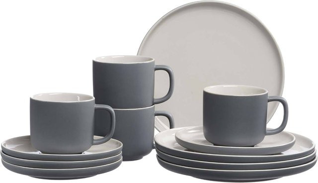 Ritzenhoff & Breker Kaffeeservice Jasper 12-teilig aus Keramik in Grau - Bild 1