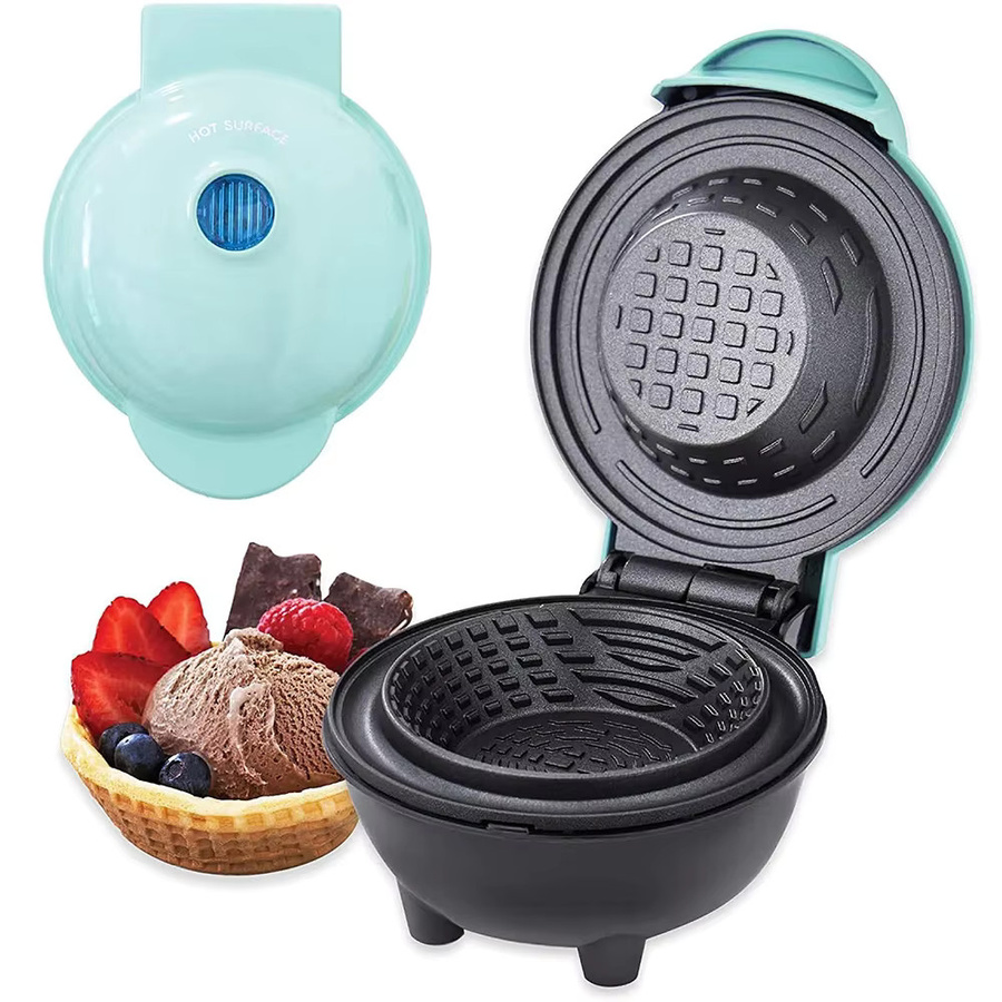 Donirt Mini-Waffelschalen-Maker in Blau und Türkis für Eierkuchen, Eiscreme und Eierrollen - Bild 3