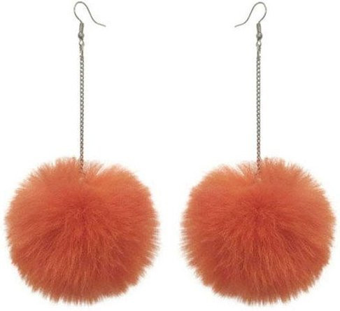 YIRAN Jewelry Ohrringe, Pompom, Kaninchen Fell, brown, Damen - Bild 1