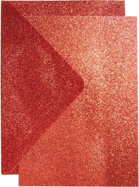 Rico Design Paper Poetry Karten- und Umschlagset mit Glitter in Rot, B6 - Bild 1