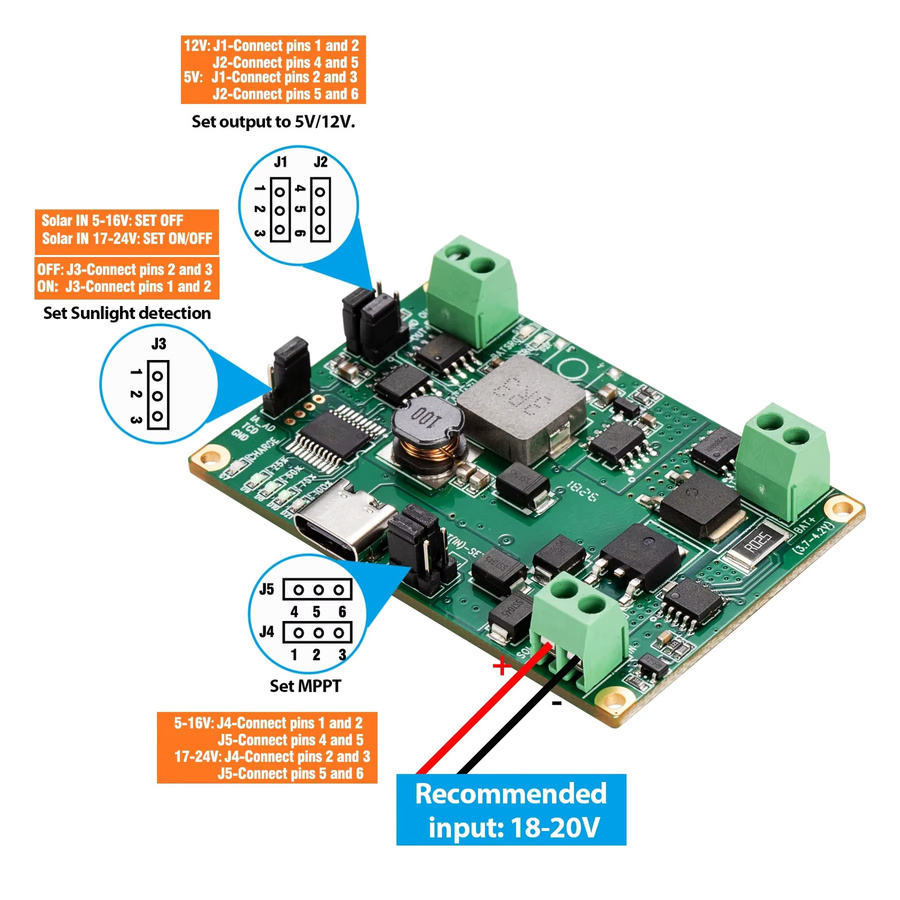 iXSolarleap MPPT Solarlademodul für 3,7V Lithium-Batterien mit 5V/2,1A USB-Ausgang und Schutzfunktion, passend für 5-24V Solarpanel-Eingang (10-30W) - Bild 2