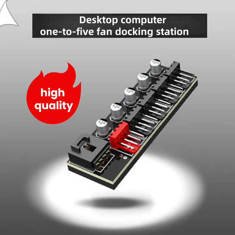 AuyiHomu 4-Pin PWM Lüfter-Hub-Splitter für 1 bis 5 Lüfter in Schwarz - Bild 3