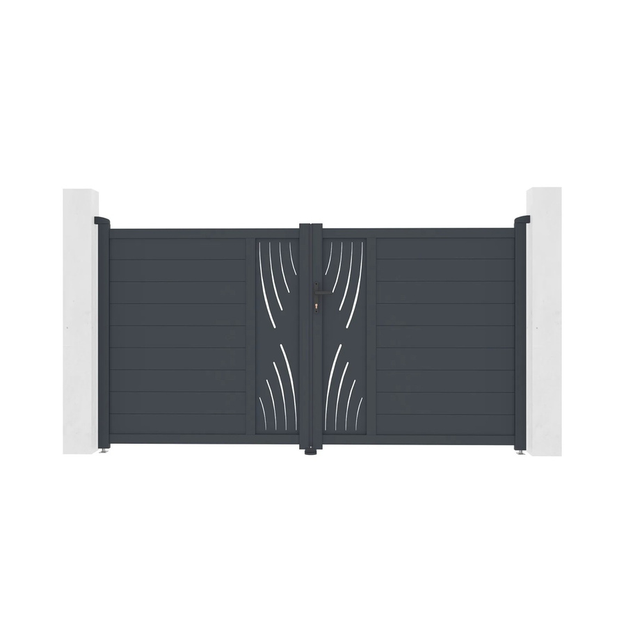 Casanoov Elektrisches Flügeltor Veleta aus Aluminium in Anthrazit und Grau mit Drehtorantrieb Ranger B150, B/H: 305 x 161 cm - Bild 2