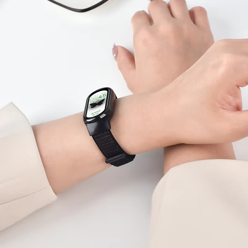 NEY Uhrenarmband Nylon, Schwarz, Unisex, Xiaomi Mi Band 10 9 8 NFC - Bild 4