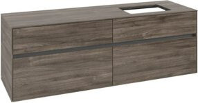 V&B Waschtischunterschrank Collaro in Stone Oak mit Waschbeckenanschluss rechts, B/T/H: 160 x 54,8 x 50 cm - Bild 1