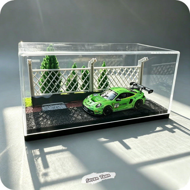 Acryl-Vitrine Rennstrecken-Szene für 1:64 Miniatur-Automodelle als Desktop-Ausstellungsbox für Sammler - Bild 1