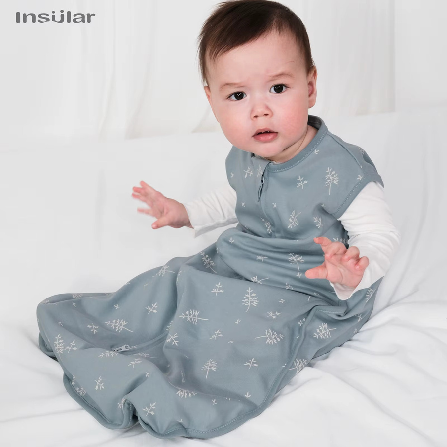 Insular Baby-Schlafsack Unisex aus 100 % Baumwolle ärmellos in Blau - Bild 2