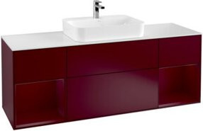 V&B Waschtischunterschrank Finion mit Wandbeleuchtung in Weiß lackiert, Breite: 160 cm, Tiefe: 50,1 cm - Bild 1