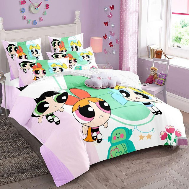 Flylo Bettwäsche-Set Powerpuff Girls mit Bettbezug und Kissenbezügen, Mehrfarbig, B/H: 240 x 260 cm - Bild 1