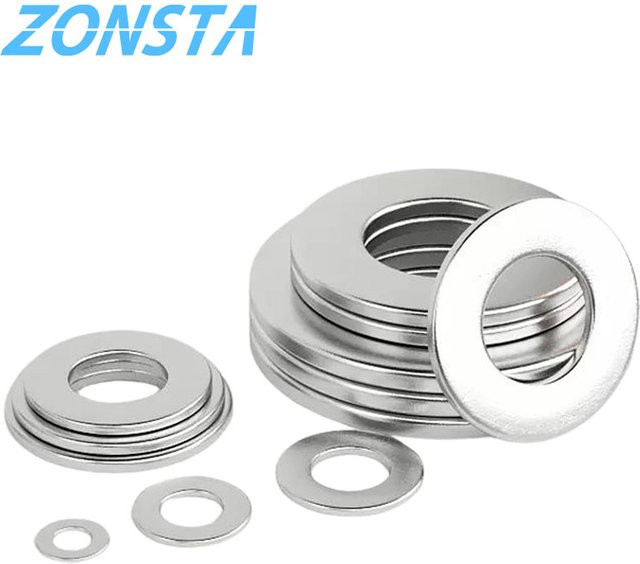 ZONSANTA Unterlegscheiben aus 304 Edelstahl in Silber, Plain Dichtungen für M1,6 bis M22 - Bild 1