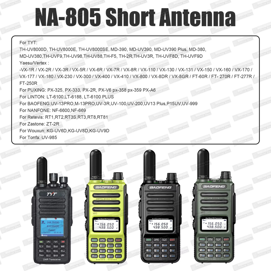 Nagoya NA-805 Mini Kurze Dual Band Antenne mit SMA-Stecker in Schwarz für Walkie Talkie und MD-UV380 Radios - Bild 4