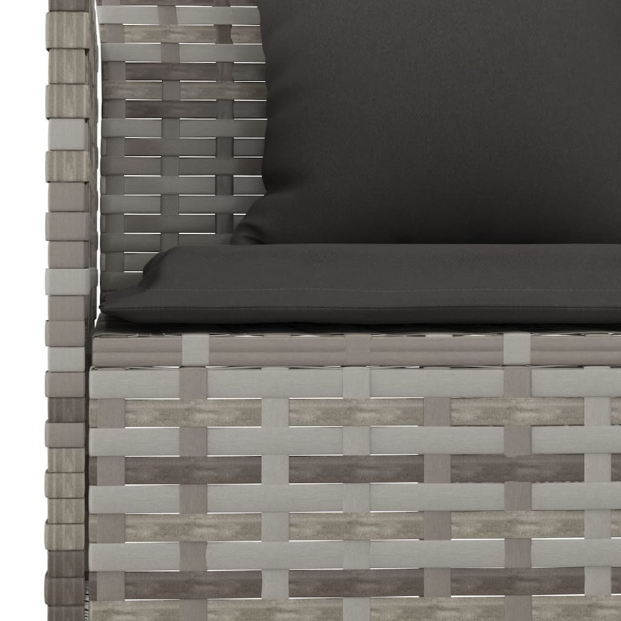 vidaXL Gartensofa in L-Form aus Polyrattan mit Kissen, Grau/Anthrazit, B/T/H: 220 x 162 x 79,5 cm - Bild 3