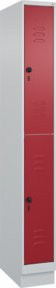 C+P Doppelstock-Spind Classic PLUS mit Sockel, 1 Abteil, Farbe Rubinrot/Grau, H x B x T: 195 x 50 x 25 cm - Bild 1