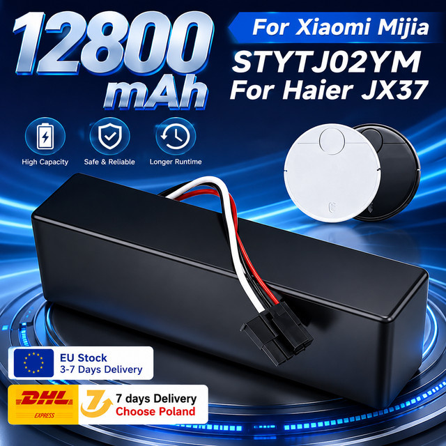 Xiaomi Ersatzakku 14,4 V 12800 mAh Li-Ionen 4S1P 18650 für Mi Robot Vacuum-Mop 2S Mop P STYTJ02YM, Schwarz - Bild 1