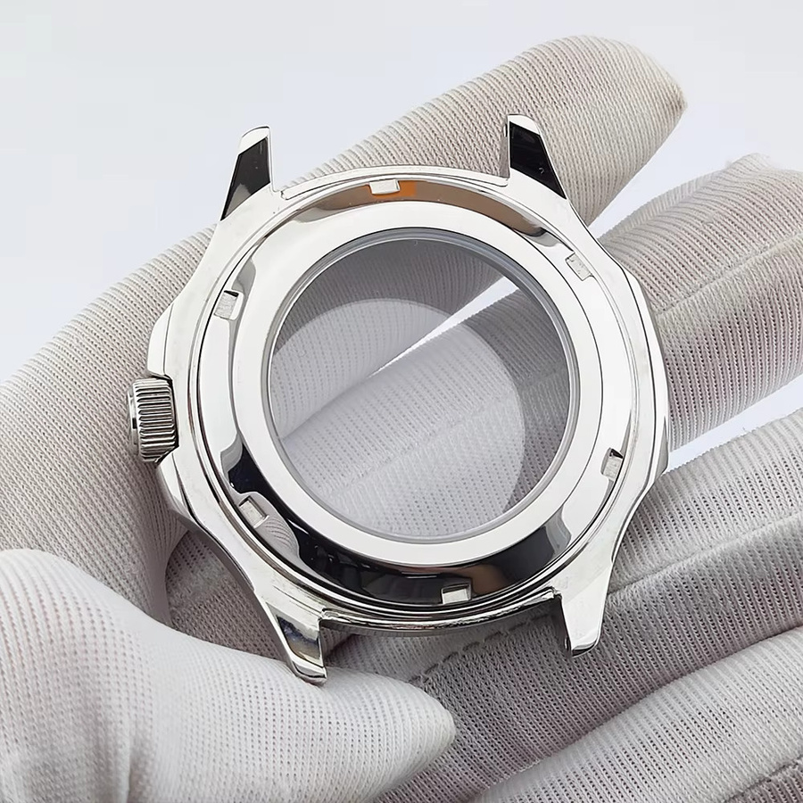 OUMASHI Gehäuseset, 44 mm, Edelstahl, Saphirglas, Kautschukarmband, Silber - Bild 2