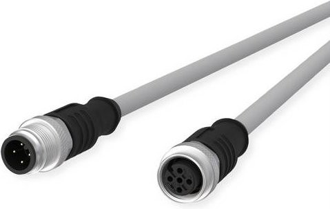 Metz Connect M12 Sensor-Aktorleitung, A-kodiert, M12 Stecker gerade auf M12 Buchse gerade, grau, 10m - Bild 1