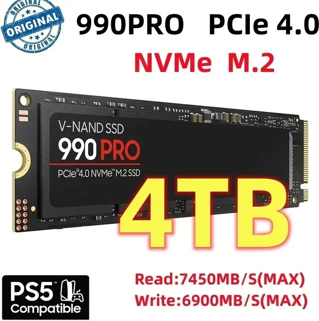 Samsung 990 PRO NVMe M.2 SSD PCIe Gen4 interne Laufwerke in Schwarz - Bild 1